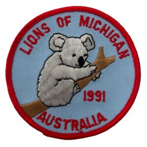 Vintage 1991 Lions Club International Of Michigan Australia Souvenir Patch